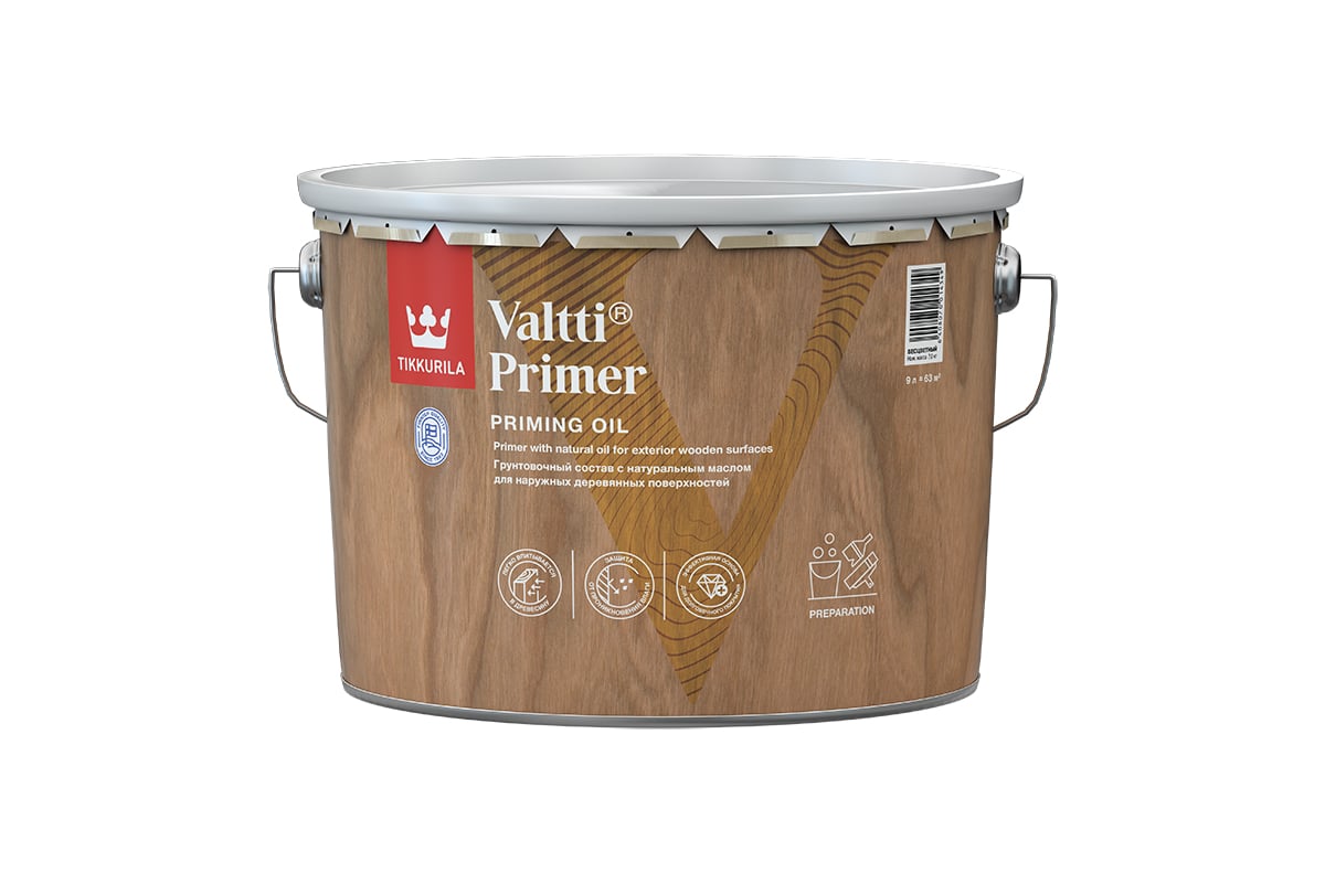 Грунтовочный антисептик Tikkurila VALTTI PRIMER бесцв 9л 00505000160