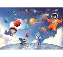 Фотообои детские ООО Первое ателье Маша и Медведь космос, 200x150 см, на стену, флизелиновые, моющиеся 150357-1-9-229276