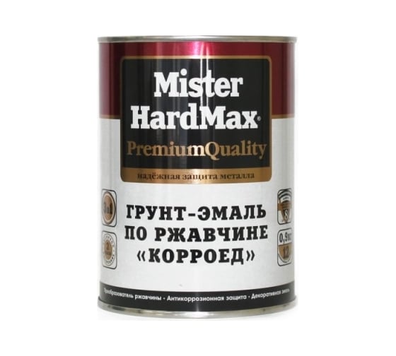 Грунт-эмаль 3 в 1 "Корроед" HardMax по ржавчине, по металлу, полуматовое покрытие, RAL 3005 темно-вишневый 0,9 кг 1 л 4690417071203