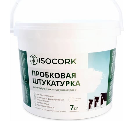 Пробковая штукатурка Isocork для внутренних и наружних работ для ОСП OSB цвет белый ПШ18С7 ПШ18С-7