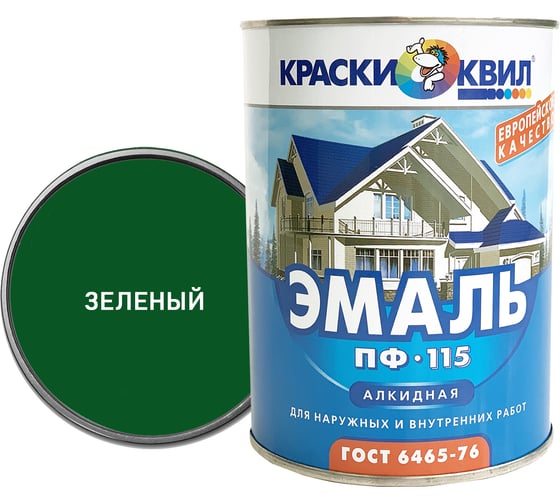 Эмаль Краски квил ПФ-115 зеленая барабан 6 кг 4690417007127 1