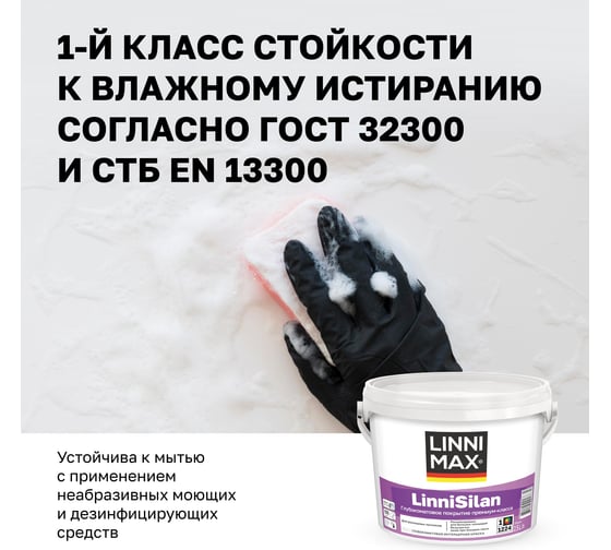 Водно-дисперсионная краска LINNIMAX LinniSilan (Caparol CapaSilan) для внутренних работ база 1, 2,5 л 948105760