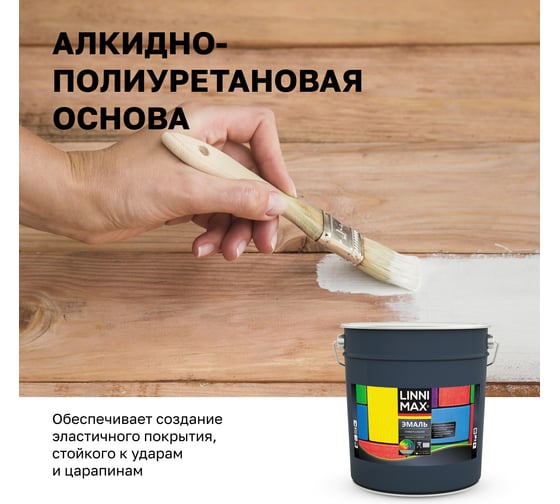 Эмаль алкидная LINNIMAX ALPINA универсальная шелк-мат база 1, 9 л 948105286