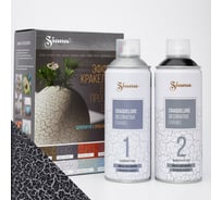 Набор аэрозольных красок для декора SIANA Craquelure с эффектом трещин, двухшаговый, для мебели, дерева, стекла, пластика, радиаторов черный+серебро NSNC006