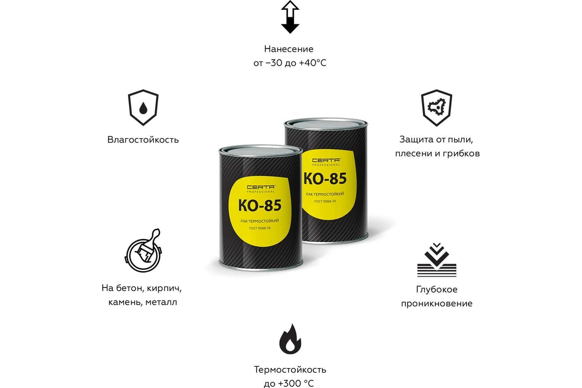 Лак Certa КО-85 до 250С 0,7кг K8500005 - выгодная цена, отзывы ...