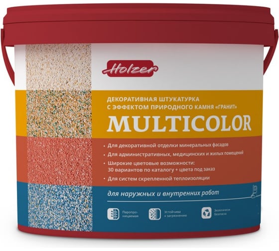 Штукатурка декоративная Multicolor M 25 кг Holzer 2410 1
