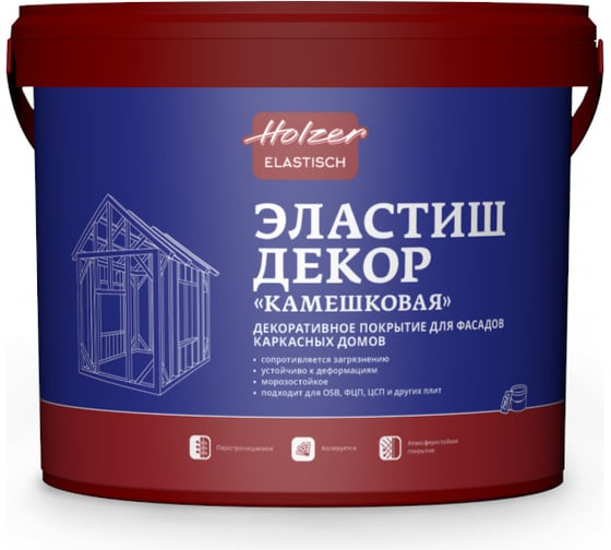 Штукатурка Декор Камешковая База Ц SP 20 Elastisch (25 кг; зерно 2.0 мм) Holzer 3332 1