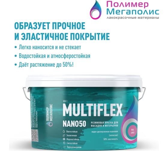 Краска MultiFlex NANO 50 RAL7021, 3кг 772016