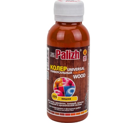 Универсальная колеровочная паста Palizh №205 WOOD 0,1л вишня 11598391