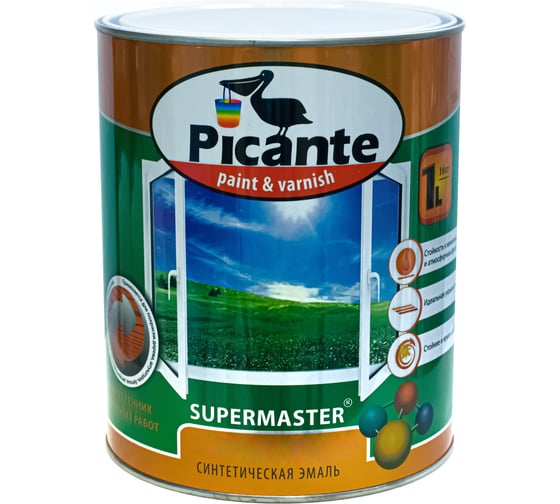Глянцевая эмаль Picante SUPERMASTER эконом RAL 0010 темно-коричневая 2,5кг 10390-0010.GL