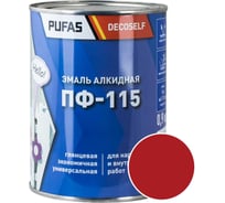 Эмаль Pufas ПФ-115 красная Decoself 0,9кг тов-200179