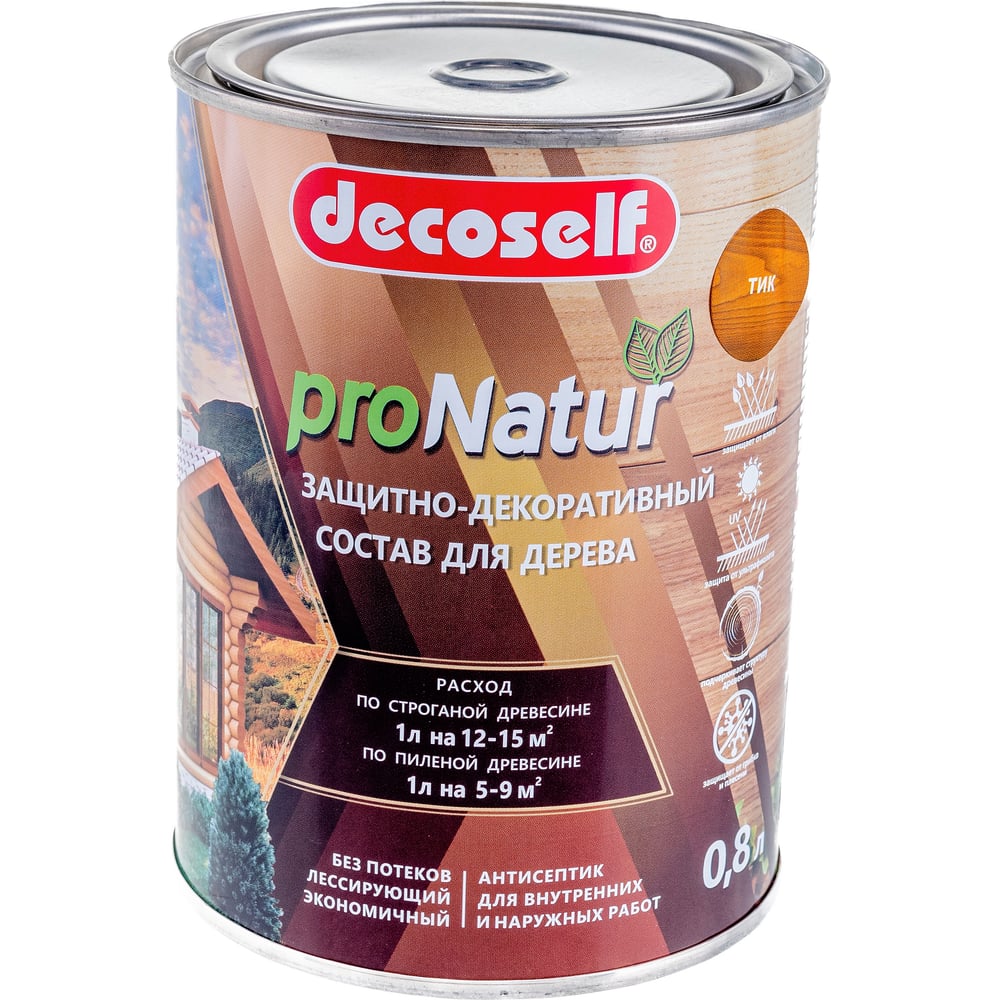 Лессирующий антисептик для дерева Pufas тик Decoself 0,8л тов-200289 ...