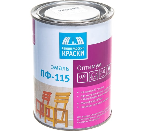 Эмаль Ленинградские краски Оптимум ПФ-115 белая матовая 0,9 кг 19036