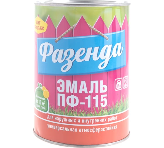 Эмаль Ленинградские краски Фазенда ПФ-115 белая 0,9 кг 24290