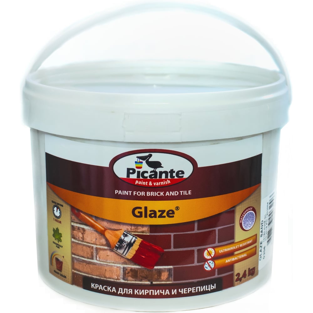Краска для кирпича и черепицы Picante Glaze RAL 7081 серая 2,4кг 10150 ...