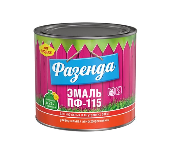 Эмаль Ленинградские краски Фазенда ПФ-115 сурик 1,9 кг 53294