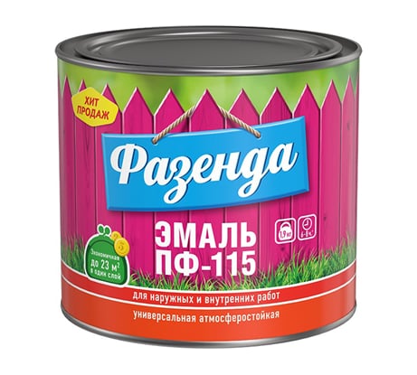 Эмаль Ленинградские краски Фазенда ПФ-115 черная 1,9 кг 24307