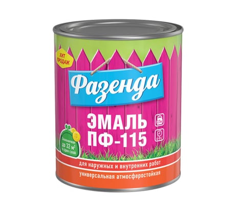 Эмаль Ленинградские краски Фазенда ПФ-115 черная 0,9 кг 24306