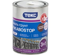 Грунт - эмаль по ржавчине Текс РжавоStop молотковая коричневая 0,9 кг 49559