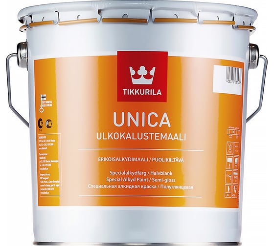Алкидная краска TIKKURILA Unica 0,9 л п/глянц. 27626 1