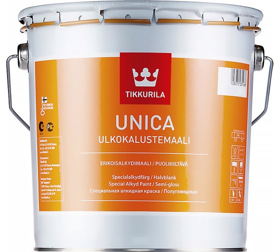 Алкидная краска TIKKURILA Unica база с 2,7 л п/глянц. 27630