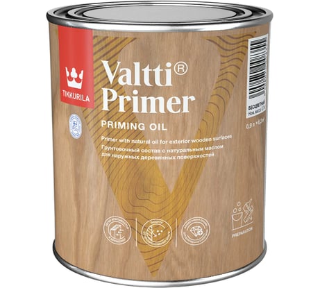 Грунтовочный антисептик Tikkurila VALTTI PRIMER бесцв 0,9 л 00505000110