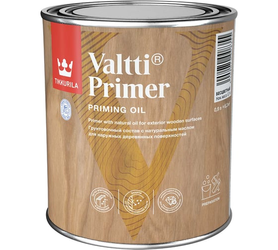 Грунтовочный антисептик Tikkurila VALTTI PRIMER бесцв 0,9 л 00505000110 1
