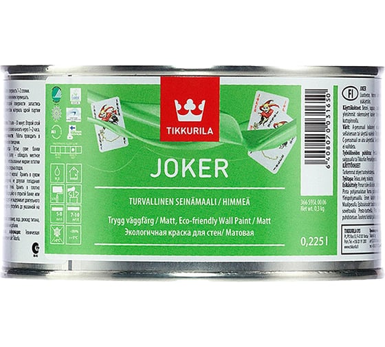 Интерьерная краска TIKKURILA Joker база с 0,225 л, моющаяся 43544