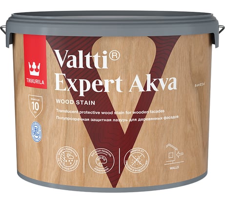Антисептик для дерева Tikkurila VALTTI EXPERT AKVA  дуб беленый 9 л 700009615