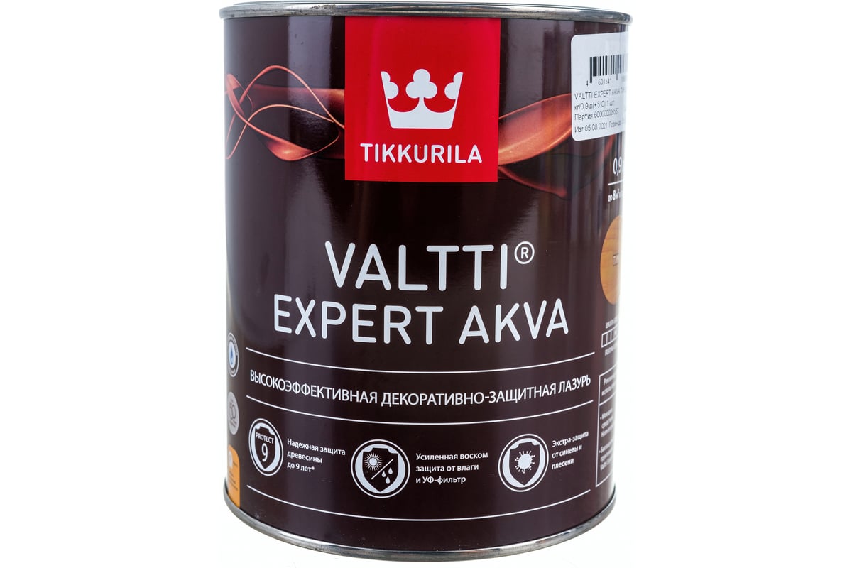 Антисептик для дерева Tikkurila Valtti Expert Akva тик 0,9 л 48448  700009601 - выгодная цена, отзывы, характеристики, фото - купить в Москве и  РФ