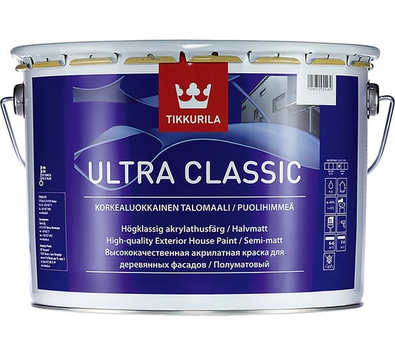 Краска для деревянных поверхностей TIKKURILA Ultra Classic база с 2,7 л п/матов. 27411