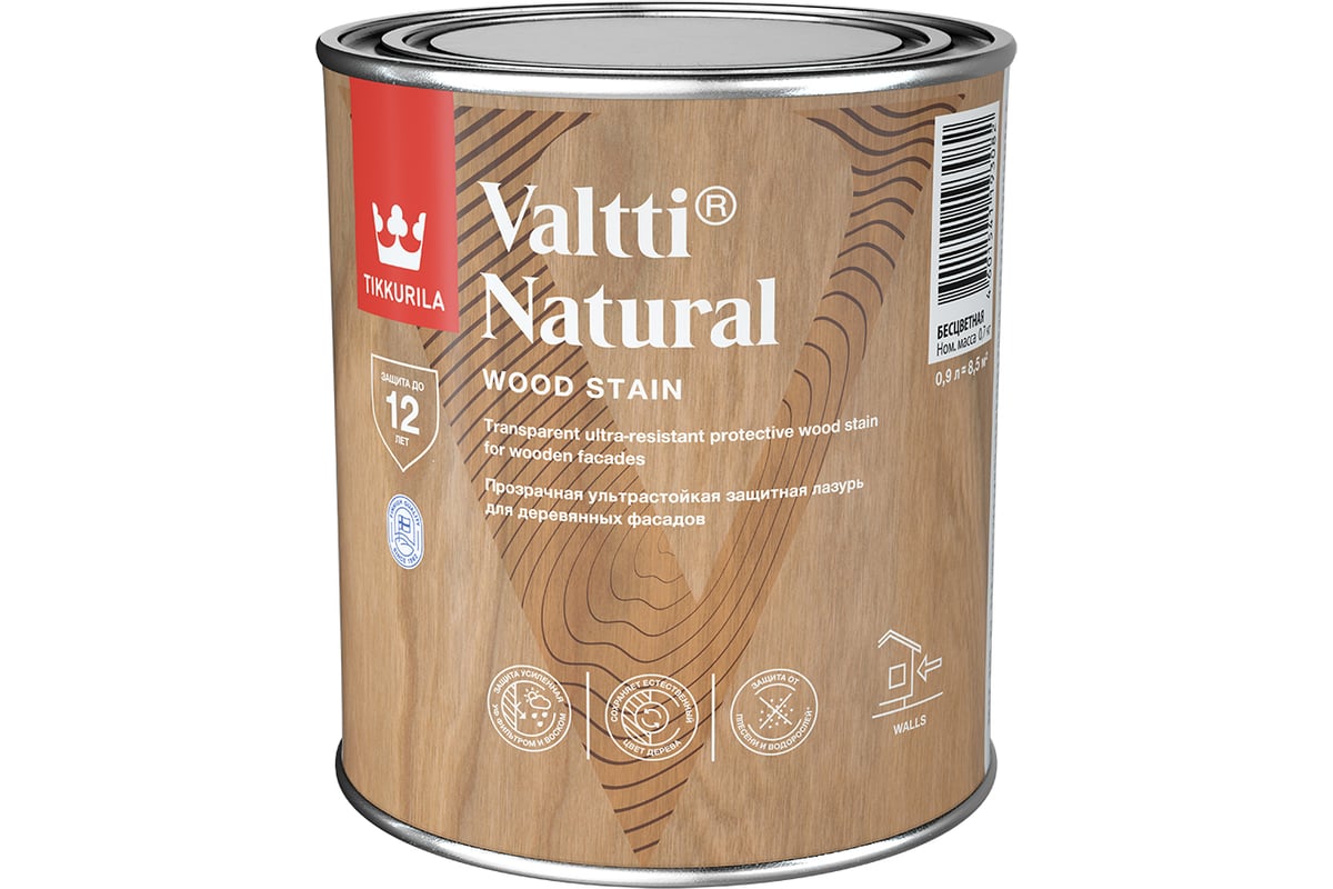 Антисептик Tikkurila VALTTI NATURAL п/гл 0,9л 700011543 - выгодная цена,  отзывы, характеристики, фото - купить в Москве и РФ