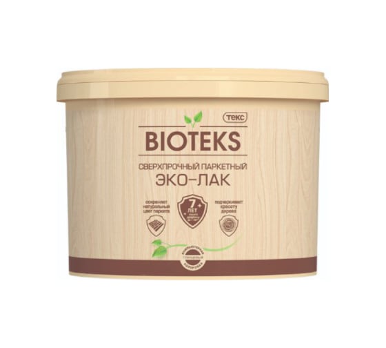 Паркетный водный лак Bioteks Текс профи глянцевый 10 л 22801