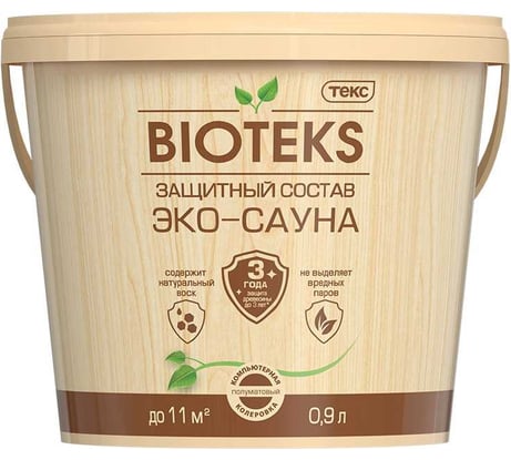 Защитный состав Текс Эко-Сауна BIOTEKS AD полуматовый 0,9л 700010650