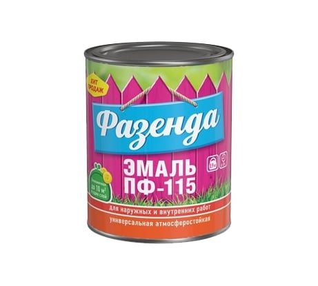 Эмаль Ленинградские краски Фазенда ПФ-115 сурик 0,9 кг 53295