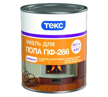 Эмаль Текс универсал ПФ-266 красно-коричневая 1 кг 19393