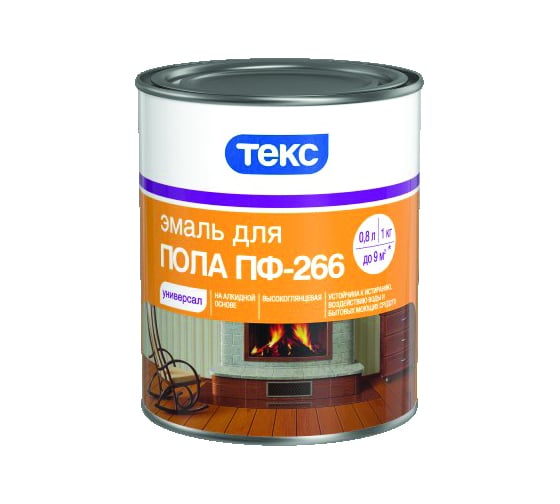 Эмаль Текс универсал ПФ-266 красно-коричневая 1 кг 19393