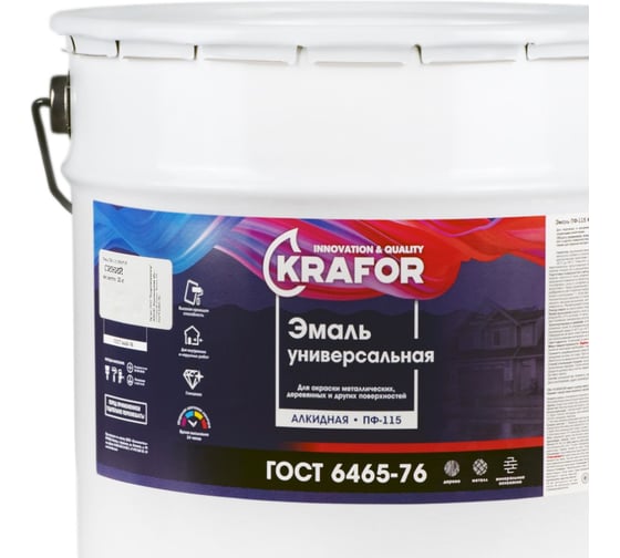 Эмаль KRAFOR ПФ-115 синяя 20 кг 1 26061