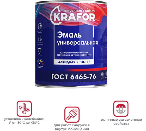 Эмаль KRAFOR ПФ-115 светло-голубая 20 кг 1 26056