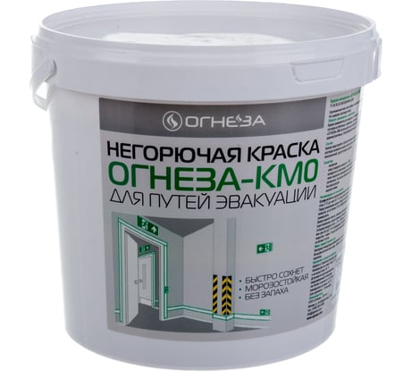 Негорючая краска ОГНЕЗА КМ0 ведро 4,5 кг, цвет белый 106786