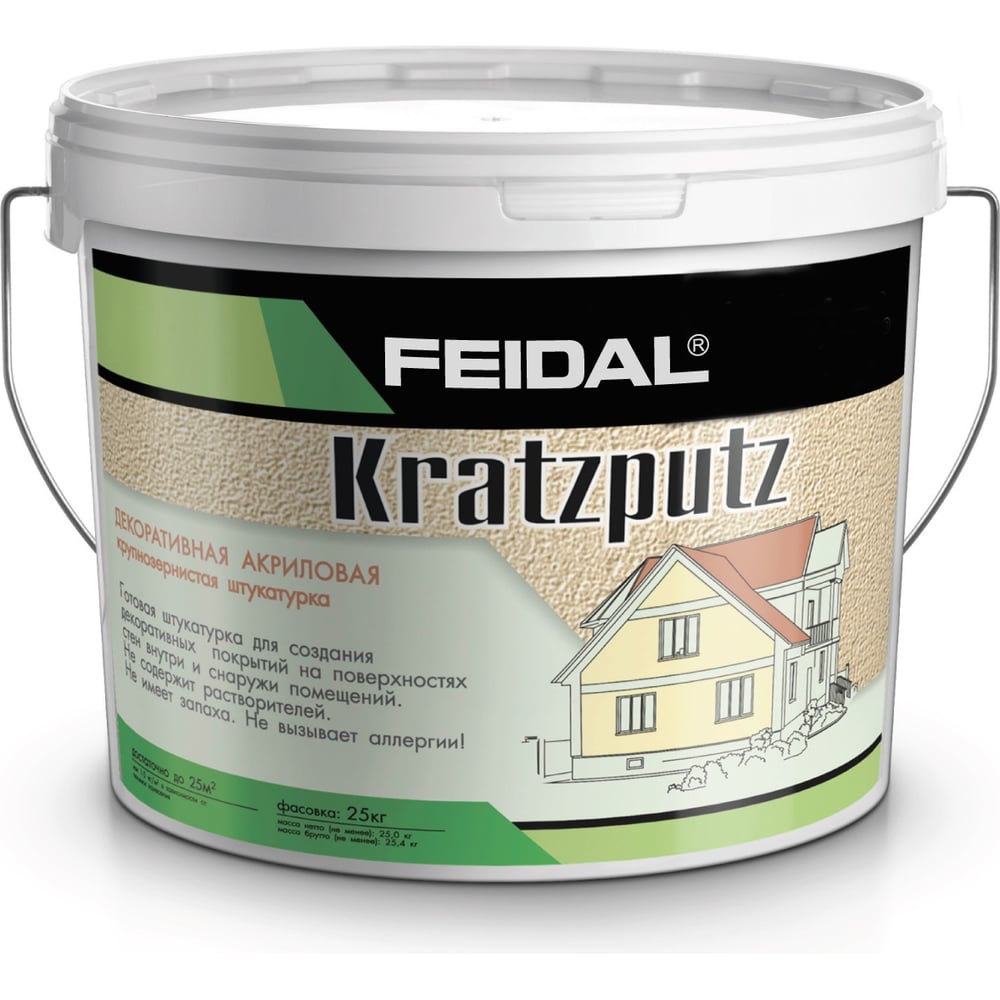 Декоративная штукатурка шуба под терку Kratzputz 25 кг Feidal 20127 ...