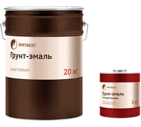 Комплект грунт-эмаль ПУ компонент А+Б (RAL 9003, матовый) ведро 20кг+2кг Химтраст 9714