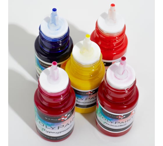 Набор красителей Saros Polymer PolyPaint ЯРКИЙ 5x17 гр, в коробе 10010