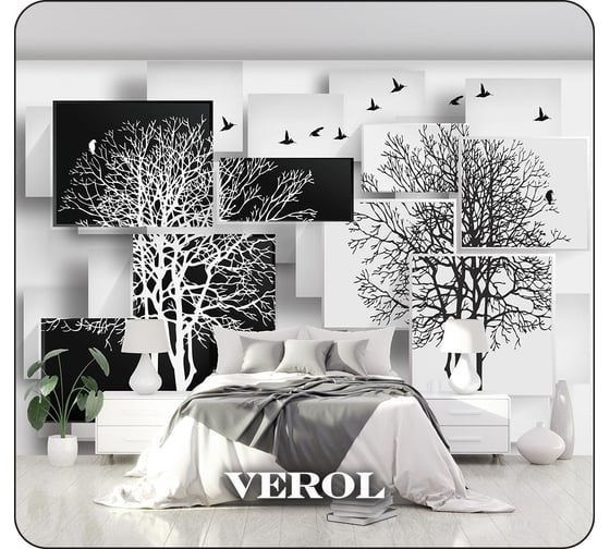 Фотообои на стену флизелиновые Verol 3D Деревья абстракция 500x283см, 14,15м2 205-ФФО-05093