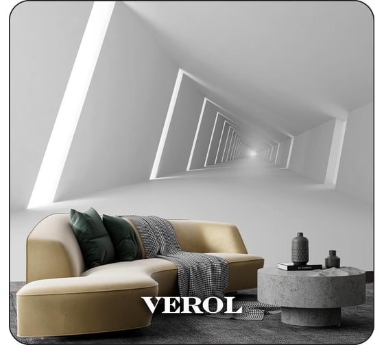 Фотообои на стену флизелиновые Verol 3D Геометрия 3Д 300x283см 3 полотна 138-ФФО-05792
