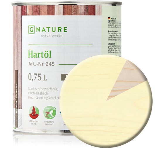 Твердое масло Gnature 245 Hartol, цвет: GN 3001, 0.75 л 2450075CGN3001
