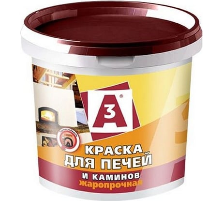 Водно-дисперсионная краска для печей и каминов белая А3 1,3 кг 028819552