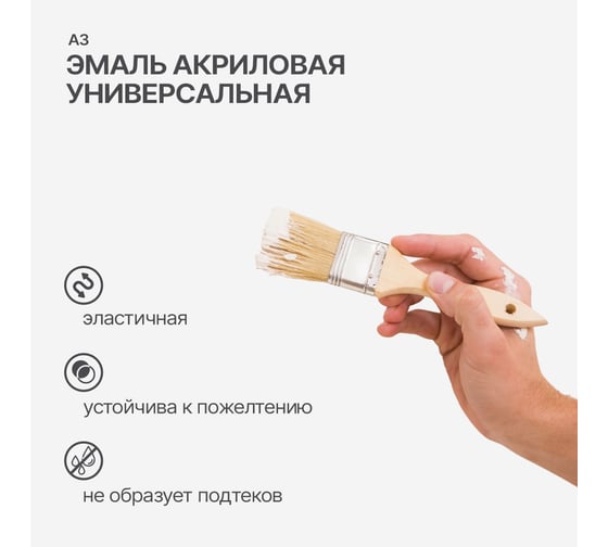 Акриловая универсальная полуглянцевая эмаль А3 2,2 кг 00871578