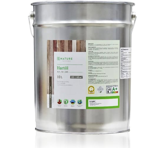 Твердое масло Gnature 245 Hartol, цвет: GN 2019, 10 л 2451000CGN2019