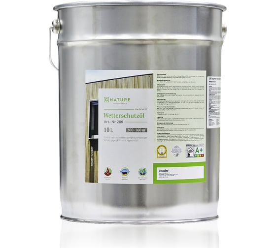 Защитное масло для внешних работ Gnature 280 Wetterschutzol, цвет GN 2036 10 л 2801000CGN2036